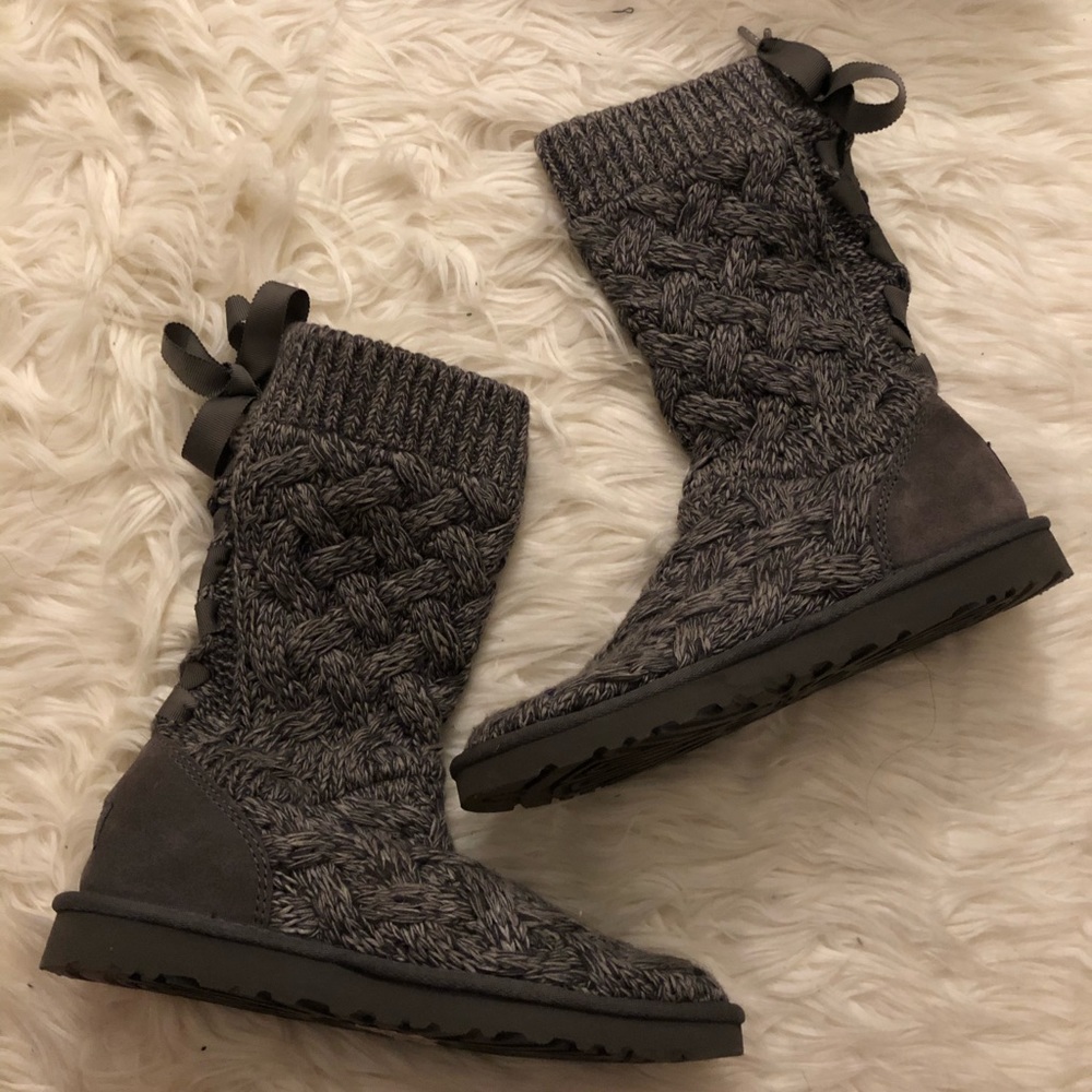UGG knitted lace up back detail